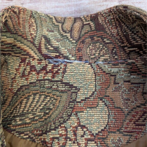 Vintage Tapestry Vest Brown Floral Paisley White Stag - Tagless /See Photos - XL - Picture 6 of 16